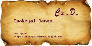 Csoknyai Dénes névjegykártya