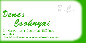 denes csoknyai business card